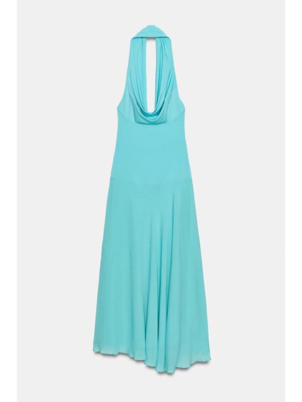 ZARA COMBINATION HALTER MIDI DRESS - Picture 7 of 8